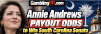 Annie Andrews Payout Odds to Win South Carolina Senate Race $550 as Recent Polls Show Dead Heat