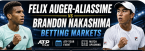 Felix Auger-Aliassime v Brandon Nakashima betting markets