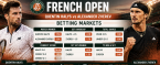 2026 French Open Betting Markets, Payout Odds: Quentin Halys v Alexander Zverev