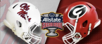Georgia vs. Ole Miss Sugar Bowl helmets