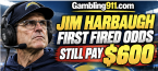 Washington Commanders Dan Quinn Once Against Favored to be First NFL Head Coach Fired, LA Chargers Jim Harbaugh Still Pays $600
