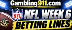 2026 Week 6 NFL Betting Lines 