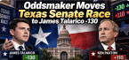 Oddsmaker Moves Texas Senate Race to James Talarico -130, Ken Paxton Pays Even Odds