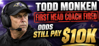 Todd Monken First Head Coach Fired Odds Still Pay $10K for Every $100 bet Following Sunday's Embarrassing Loss