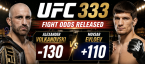 UFC 333 Fight Odds Released