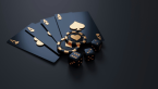 black cards and dice
