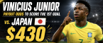 Vinicius Junior Goalscorer Payout Odds – Brazil vs. Japan | World Cup 2026